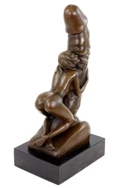 Woman On Giant Phallus - Bronze Erotic Nude - M. Nick