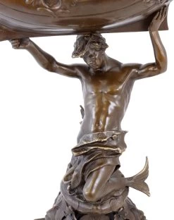 Aquarius With Bronze Basin - Sign. Auguste Moreau