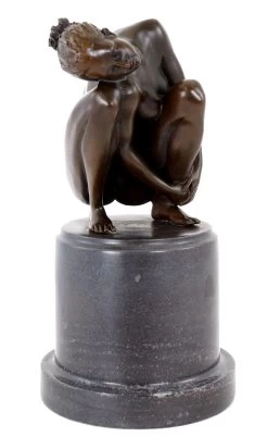 Erotic Nude Bronze Figurine - The Squatting Woman - Sign. Milo -Salvador Dali Shop 884 6