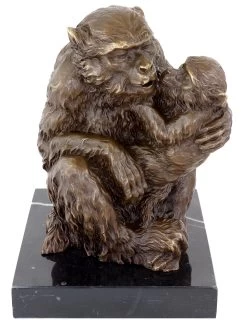 Bronze Mother Monkey With Her Young - Animal Sculpture - Signed -Salvador Dali Shop 885 6
