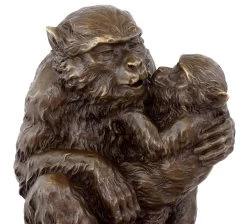 Bronze Mother Monkey With Her Young - Animal Sculpture - Signed -Salvador Dali Shop 885 7