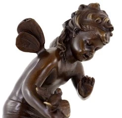 Art Nouveau Bronze Sculpture- Fairy With Birds - Sign. Moreau -Salvador Dali Shop 886 359300c4faf3a6