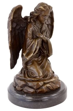 Art Nouveau Bronze Statue - Praying Mourning Angel - Sign. Milo -Salvador Dali Shop 890 359300c528f631