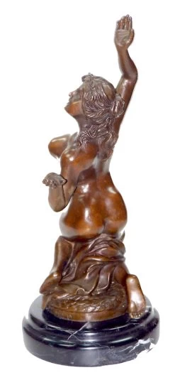 Art Nouveau Nude Bronze - The Slave - On Marble Base Sign. Milo