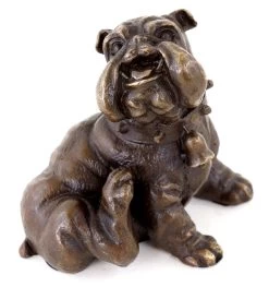 Bronze Animal Sculpture - Scratching English Bulldog - Viennese