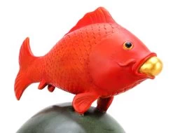 Modern Bronze Figurine - Man With Lucky Koi - Signed Martin Klein -Salvador Dali Shop 901 659300c5b5e297