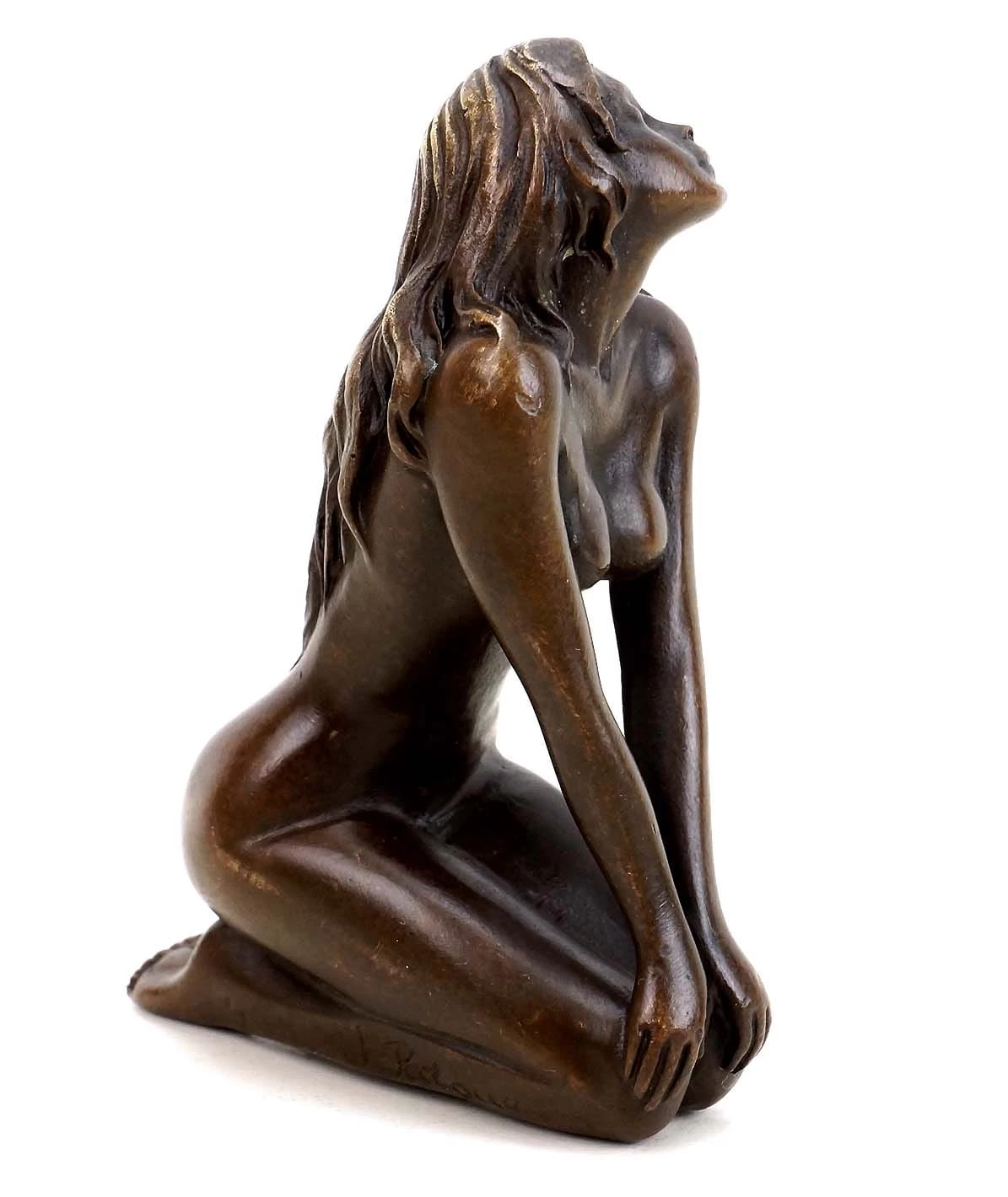 Erotic Nude - Crouching Nude Bronze - Patoue - Erotic Figurine 2 Erotic Nude - Crouching Nude Bronze - Patoue - Erotic Figurine - Image 2