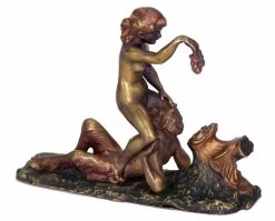 Erotic Vienna Bronze Faun/Satyr 2-parts From Bergmann