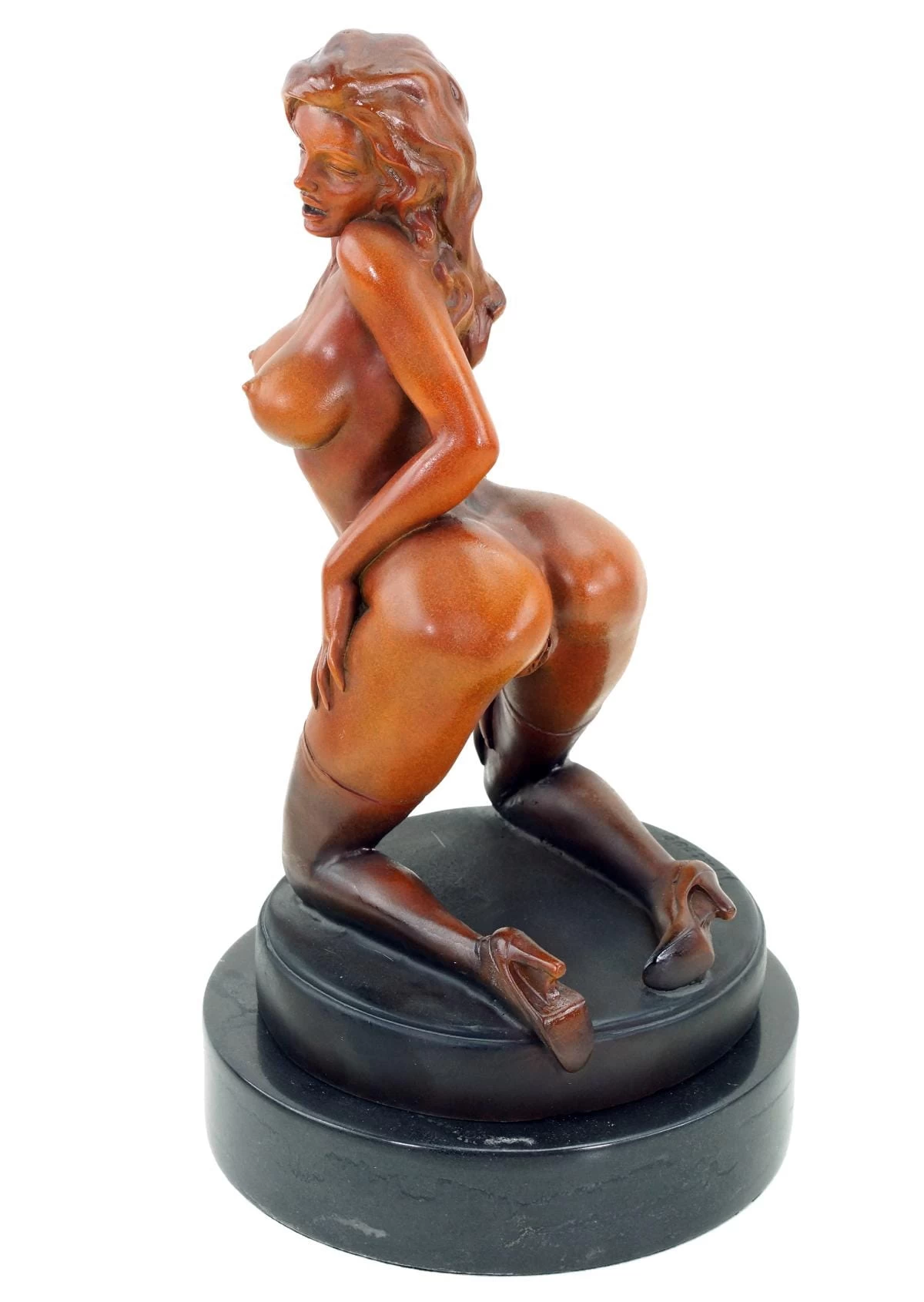 Erotic Girl Jules - Signed J. Patoue - Sexy Bronze Nude On Marble Base 2 Erotic Girl Jules - Signed J. Patoue - Sexy Bronze Nude On Marble Base - Image 2