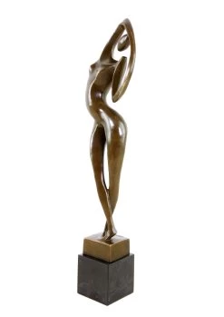 Modern Art Bronze Nude Signed Milo On Marble-base