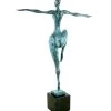 Modern Art Nude Bronze On Marbelbase - Abstract Statue Signed Milo