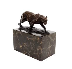 Walking Panther (1904) - Signed Bugatti - Bronze Animal Figurine