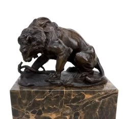 Bronze Sculpture - Lion And Serpent (1838) - A.Barye - Animal Figurine -Salvador Dali Shop DSC02651