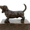English Hound - Basset Hound Figurine - Signed Milo - Bronze Statues For Sale