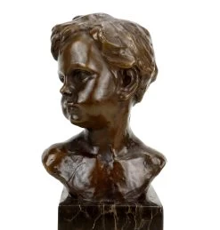 Art Nouveau Bronze Figurine - Bust Of A Boy - Signed A. Moreau -Salvador Dali Shop DSC02672