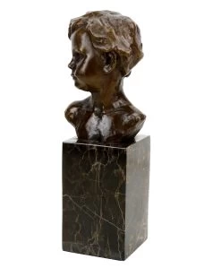 Art Nouveau Bronze Figurine - Bust Of A Boy - Signed A. Moreau -Salvador Dali Shop DSC02679