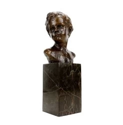Art Nouveau Bronze Figurine - Bust Of A Boy - Signed A. Moreau -Salvador Dali Shop DSC02683