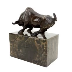 Bronze Bull Figurine - Signed Barye - Animal Sculpture -Salvador Dali Shop DSC02691