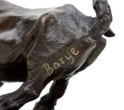 Bronze Bull Figurine - Signed Barye - Animal Sculpture -Salvador Dali Shop DSC02692