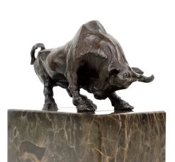 Bronze Bull Figurine - Signed Barye - Animal Sculpture -Salvador Dali Shop DSC02695