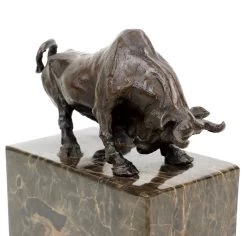 Bronze Bull Figurine - Signed Barye - Animal Sculpture -Salvador Dali Shop DSC02698