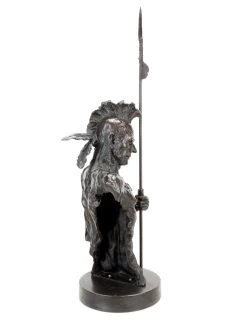 Limited Indian Sculpture - Iroquois - Indian Bronze Warrior -Salvador Dali Shop DSC02905
