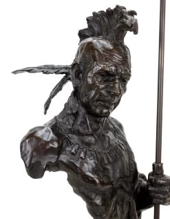 Limited Indian Sculpture - Iroquois - Indian Bronze Warrior -Salvador Dali Shop DSC02908