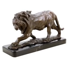 Limited Bronze Animal Figurines - Walking Lion - Signed Bugatti
