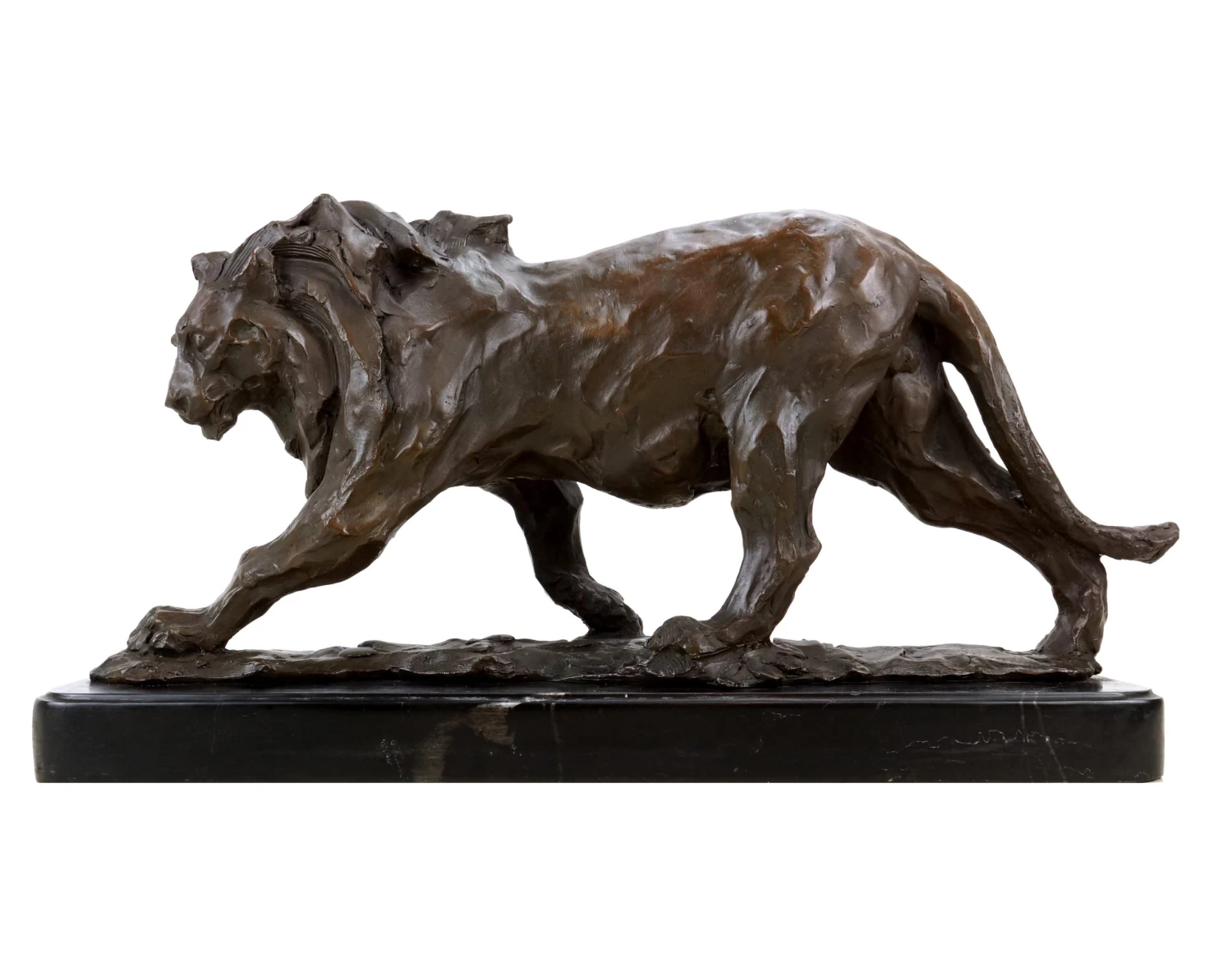 Limited Bronze Animal Figurines - Walking Lion - Signed Bugatti 4 Limited Bronze Animal Figurines - Walking Lion - Signed Bugatti - Image 4