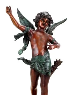 Mythological Bronze Figurine - Limited Cupid Sculpture - Signed Moreau