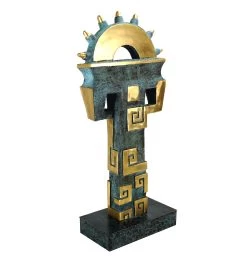 Limited Bronze Sculpture - Aztec Column - Signed Martin Klein