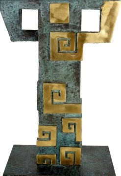 Limited Bronze Sculpture - Aztec Column - Signed Martin Klein -Salvador Dali Shop DSC03051