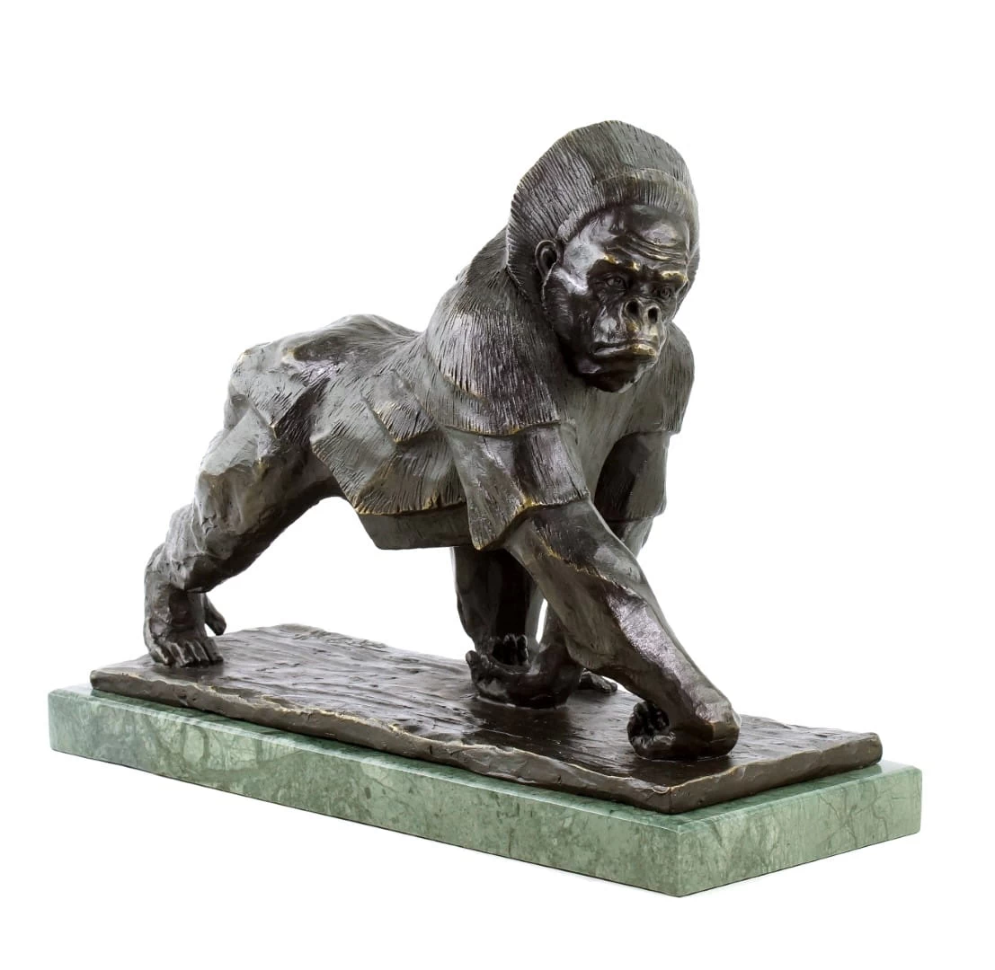 Limited Bronze Sculpture - Gorilla - Signed Bugatti - Animal Figurine 6 Limited Bronze Sculpture - Gorilla - Signed Bugatti - Animal Figurine - Image 6