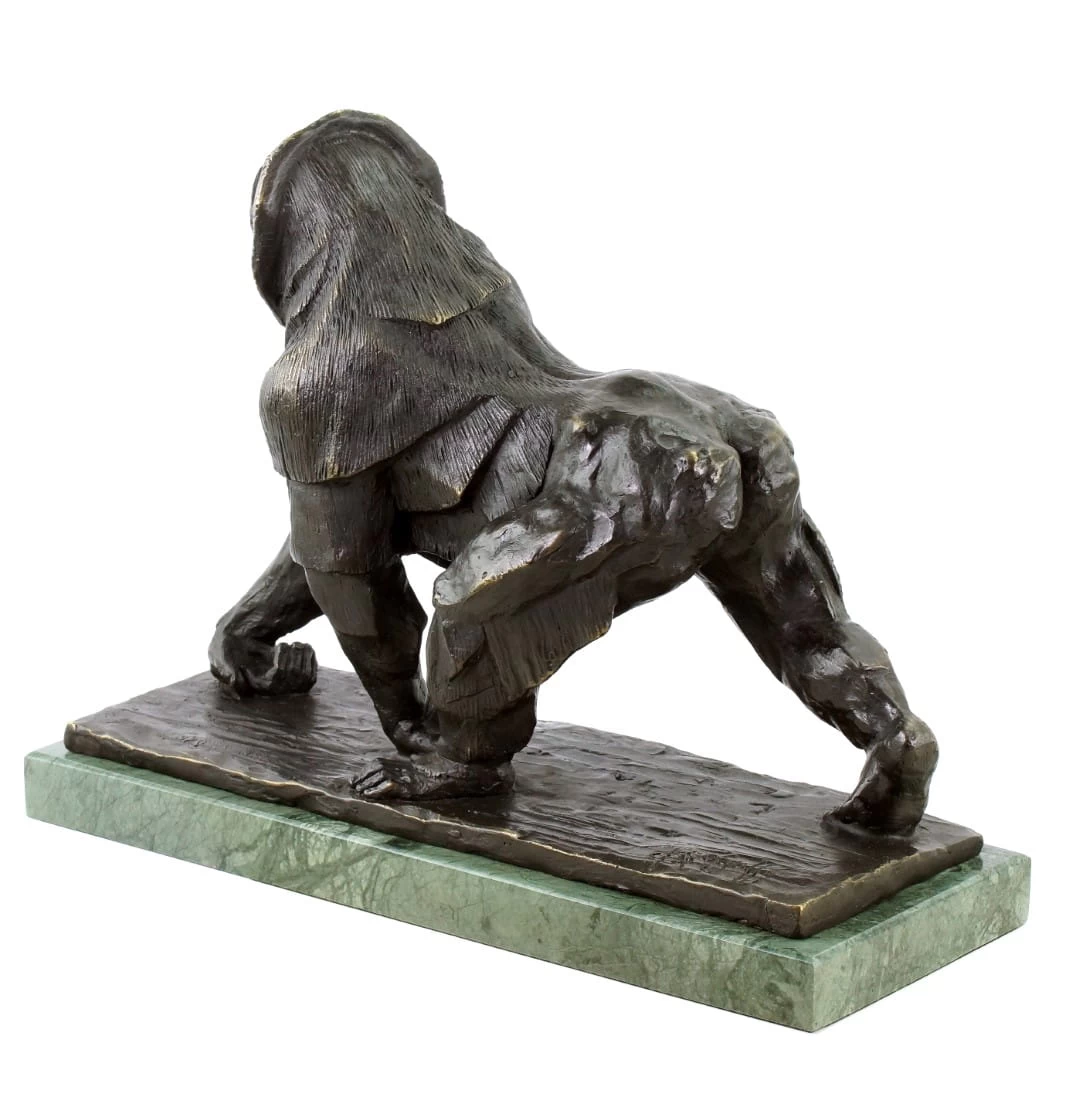 Limited Bronze Sculpture - Gorilla - Signed Bugatti - Animal Figurine 1 Limited Bronze Sculpture - Gorilla - Signed Bugatti - Animal Figurine