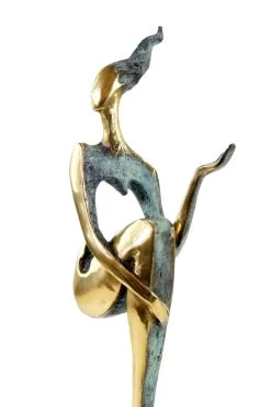 Abstract Bronze Nude - The Sitting One II - Signed M. Nick