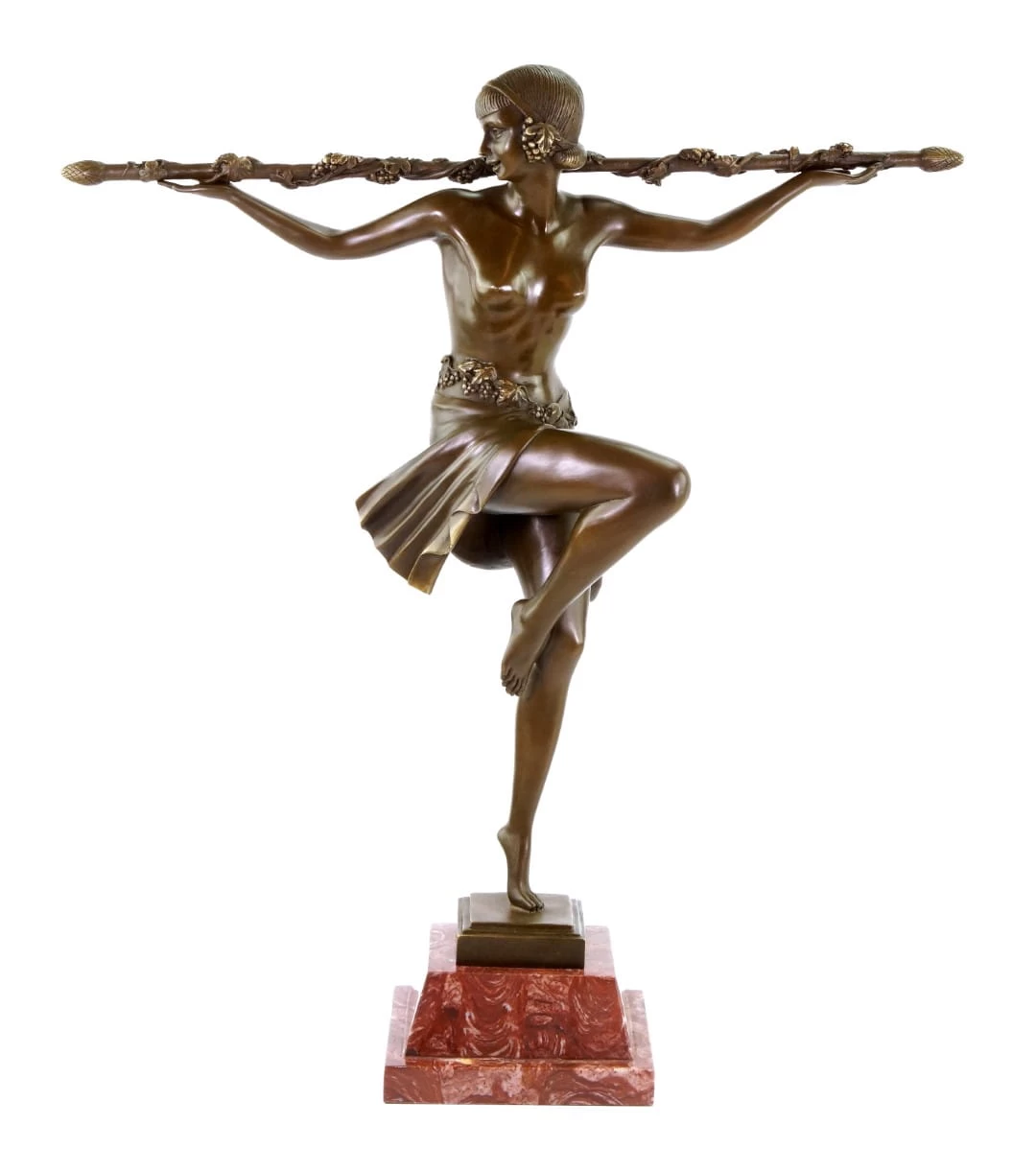Art Deco Statue - Bacchanalian Dancer - Pierre Le Faguays 3 Art Deco Statue - Bacchanalian Dancer - Pierre Le Faguays - Image 3