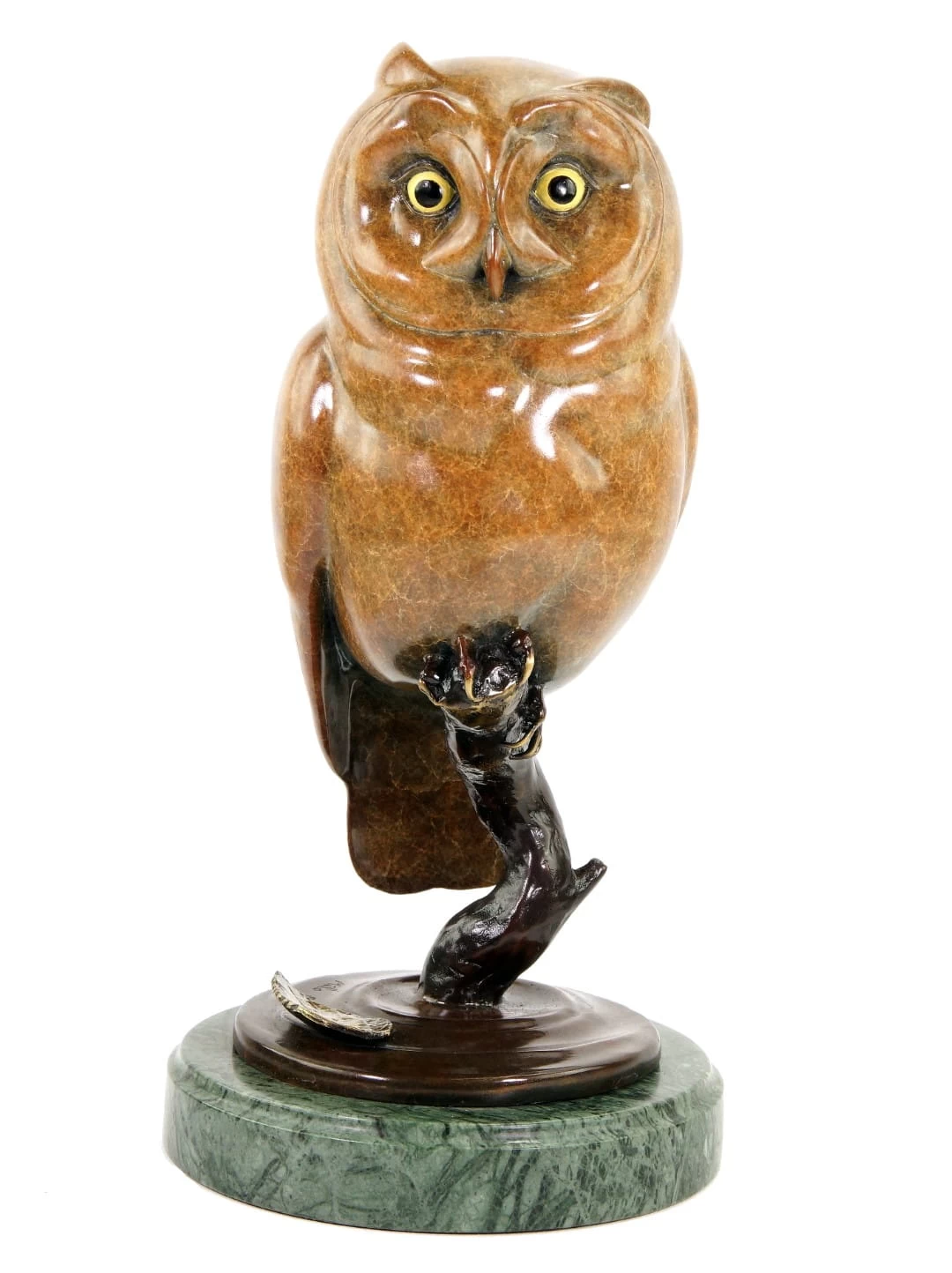 Limited Bronze Animal Figurine - Owl - Brown Owl - Signed Milo 7 Limited Bronze Animal Figurine - Owl - Brown Owl - Signed Milo - Image 7