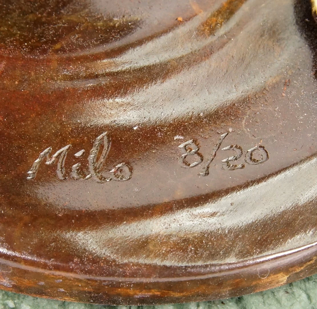 Limited Bronze Animal Figurine - Owl - Brown Owl - Signed Milo 6 Limited Bronze Animal Figurine - Owl - Brown Owl - Signed Milo - Image 6