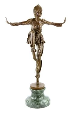 Art Deco Bronze Sculpture - Revue Dancer - Signed Chiparus -Salvador Dali Shop DSC04962