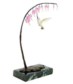 Bird Bronze Hummingbird At Bud - Limited Bronze Sculpture - Animal Statue -Salvador Dali Shop DSC05056