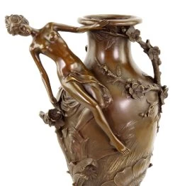 Bronze Art Nouveau Vase - Signed Moreau - Erotic Nude -Salvador Dali Shop DSC05077UsQR7BbqksEDg