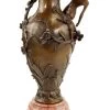 Bronze Art Nouveau Vase - Signed Moreau - Erotic Nude