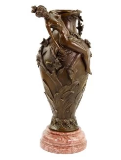 Bronze Art Nouveau Vase - Signed Moreau - Erotic Nude -Salvador Dali Shop DSC050940EiJmNkhww2MA