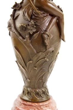 Bronze Art Nouveau Vase - Signed Moreau - Erotic Nude -Salvador Dali Shop DSC05096EOLzcAuX9CFGP