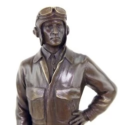 Pilot - First World War Aircraft Statue - Bronze Figurine - Militaria