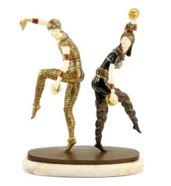 Art Deco Sculpture - Harlequin Dancer - Signed Chiparus -Salvador Dali Shop DSC05133