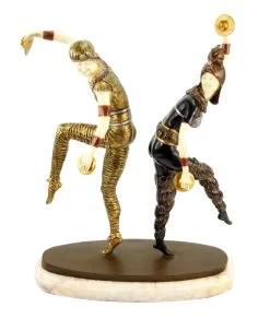 Art Deco Sculpture - Harlequin Dancer - Signed Chiparus -Salvador Dali Shop DSC05135