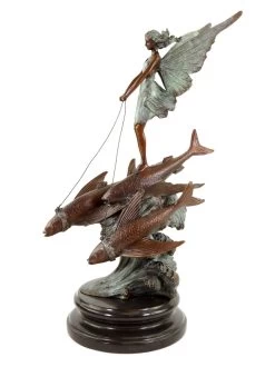 Limited Art Nouveau Bronze Statue - Elf Riding On Flying Fish By Milo 19 Limited Art Nouveau Bronze Statue - Elf Riding On Flying Fish By Milo -Salvador Dali Shop DSC051839LjlV8XTkqi0Q