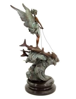 Limited Art Nouveau Bronze Statue - Elf Riding On Flying Fish By Milo 22 Limited Art Nouveau Bronze Statue - Elf Riding On Flying Fish By Milo -Salvador Dali Shop DSC05187Q1GD4PaeAbpAa