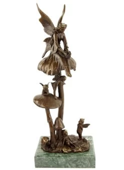 Forest Elves On Mushrooms - Art Nouveau Sculpture By Milo -Salvador Dali Shop DSC05204